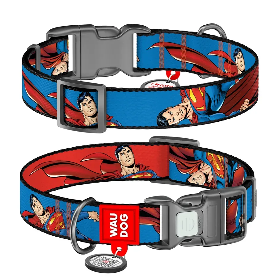 Нашийник для собак нейлоновий «Сила Супермена», XL WAUDOG Nylon DC Comics Collar Superman Power