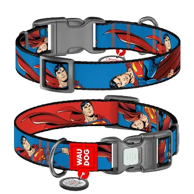 Нашийник для собак нейлоновий «Сила Супермена», XL WAUDOG Nylon DC Comics Collar Superman Power