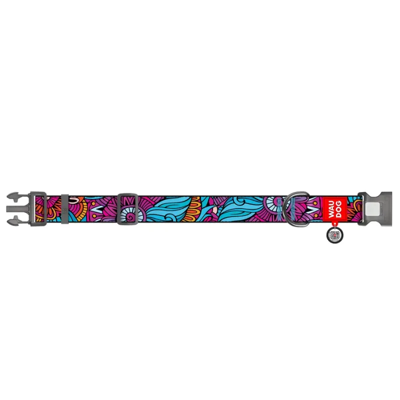 Ошейник для собак нейлоновый «Лето», пластиковая пряжка, XXL WAUDOG Nylon Collar Summer