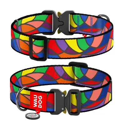 Ошейник для собак нейлоновый «Витраж», XXL WAUDOG Nylon Collar Stained Glass
