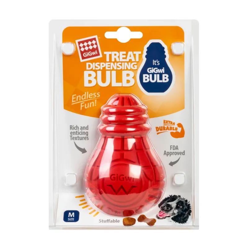 Игрушка для собак Лампочка резиновая, резина, M, красная GiGwi Bulb Rubber Toy