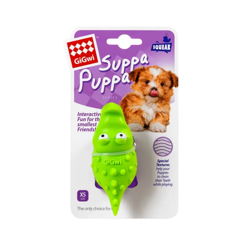 Іграшка для собак Крокодильчик з пищалкою, гума, 9 см GiGwi Suppa Puppa Squeaky Toy
