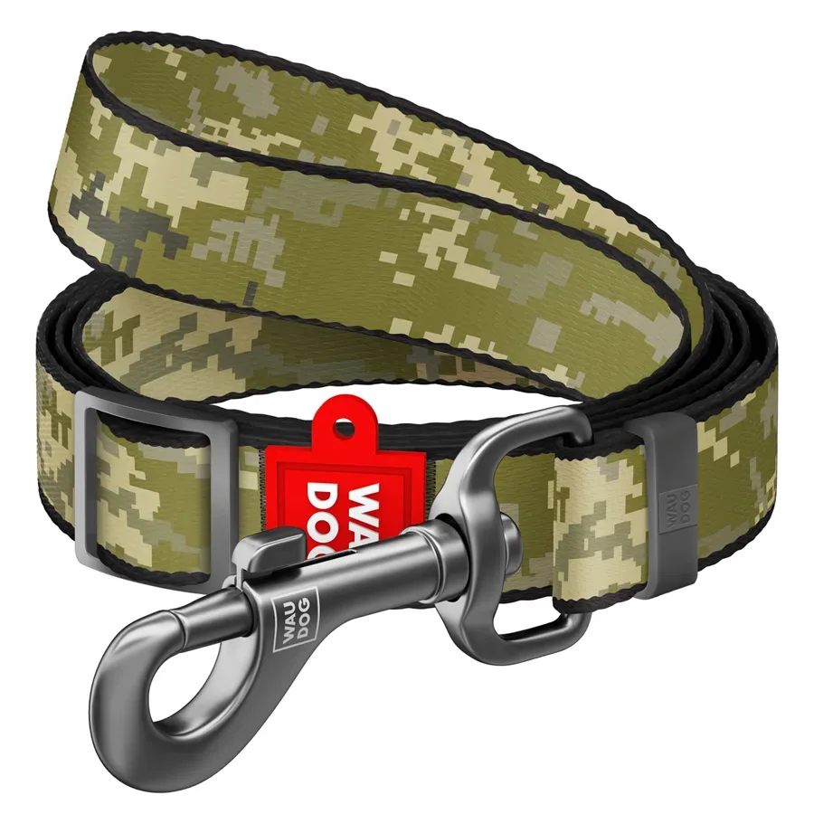 Повідець для собак з нейлону регульований «Мілітарі», M WAUDOG Nylon Leash Military