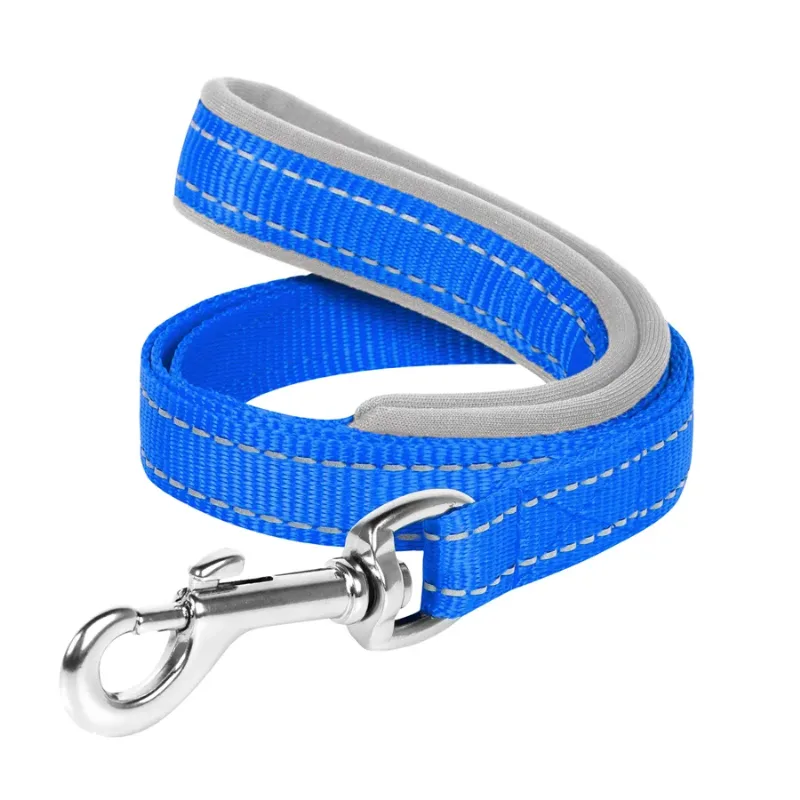 Поводок нейлоновый с прорезиненной ручкой, L, голубой Dog Extreme Leash