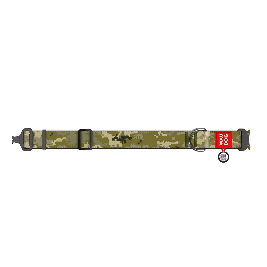 Нашийник для собак нейлоновий «Мілітарі», металева пряжка, XXL WAUDOG Nylon Collar Military