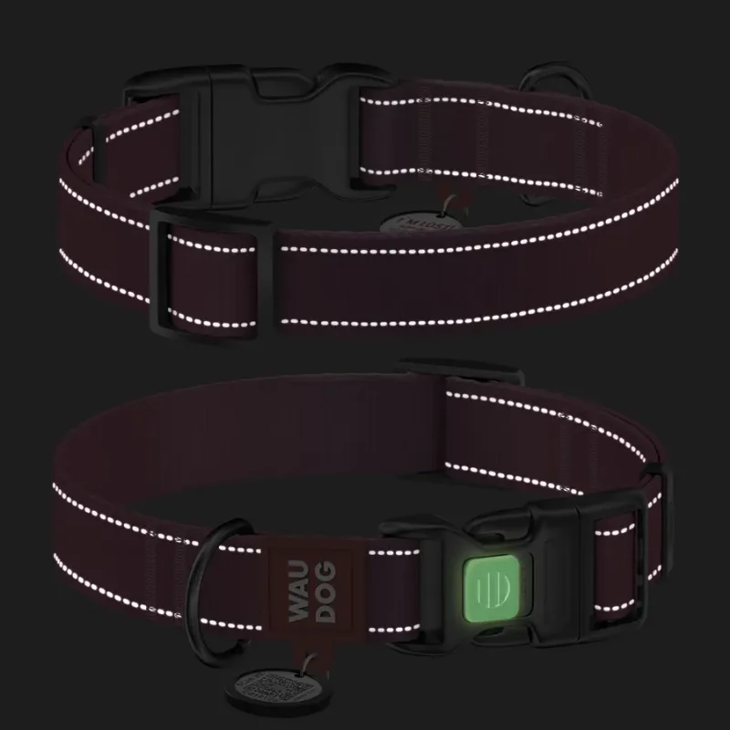 Нашийник для собак нейлоновий, світловідбивний, S, рожевий WAUDOG Nylon Mono Collar