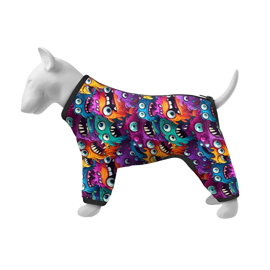 Ветровка для собак «Зубастые монстры», S30 WAUDOG Clothes Dog Windbreaker Toothy Monsters