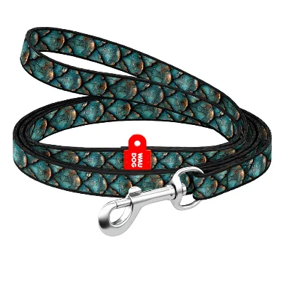 Повідець для котів та дрібних порід собак нейлоновий «Луска», XS WAUDOG Nylon Leash Scales