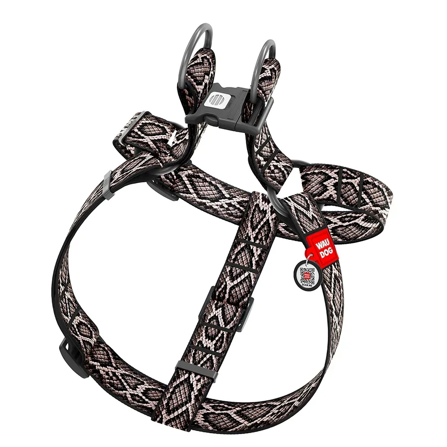 Шлея для собак «Змія», XL WAUDOG Nylon Harness Snake