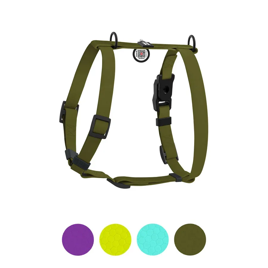 Шлея для собак водостойкая анатомическая Н-образная, S, хаки WAUDOG Magnet Harness