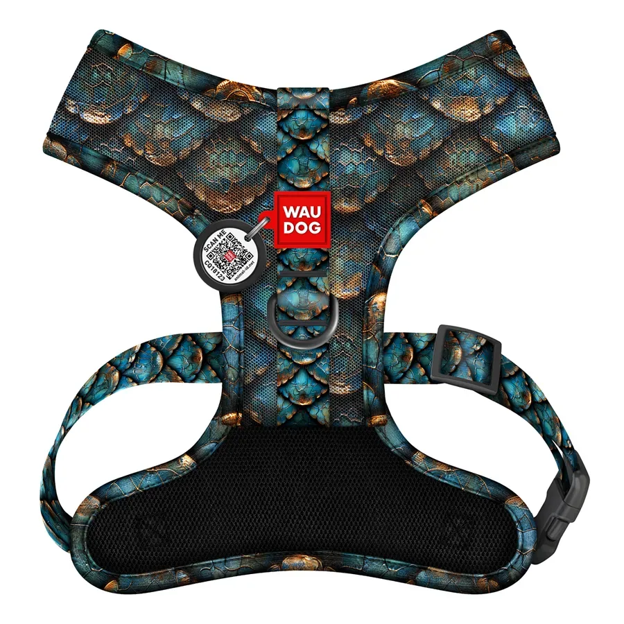 Шлея для собак дихаюча «Луска», L WAUDOG Mesh Soft Harness Scales