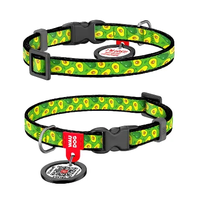 Ошейник для собак нейлоновый «Авокадо», XS WAUDOG Nylon Collar Avocado