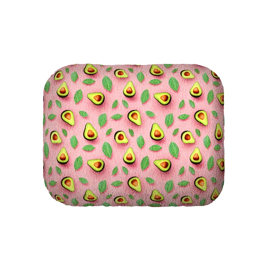 Лежанка для собак «Авокадо на рожевому», M WAUDOG Relax Pet Bed with Cushion Avocado on Pink