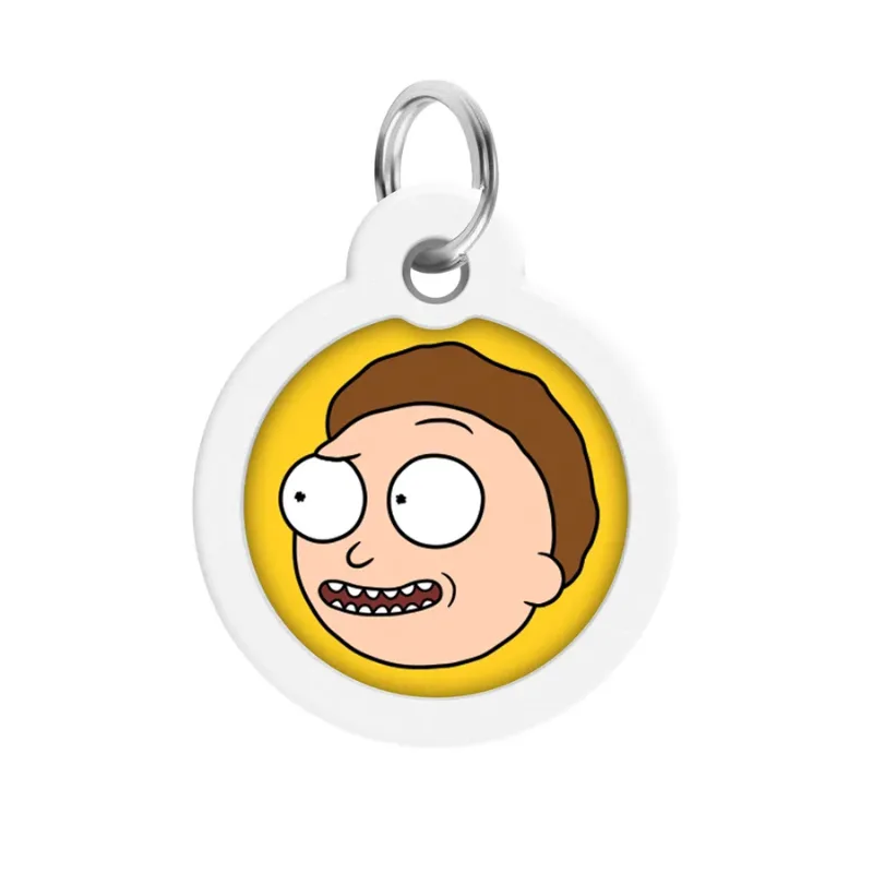 Адресник для собак і котів металевий, коло «Рік та Морті 2», L WAUDOG Smart ID Tag Rick and Morty 2