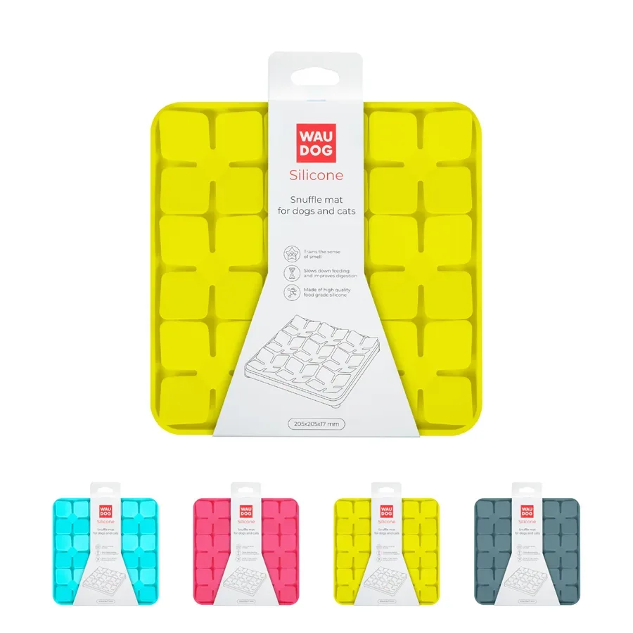 Коврик для поиска корма, 205х205х17 мм, желтый WAUDOG Silicone Snuffle Mat