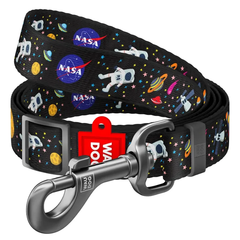 Поводок для собак нейлоновый, регулируемый «NASA», S WAUDOG Nylon Leash NASA
