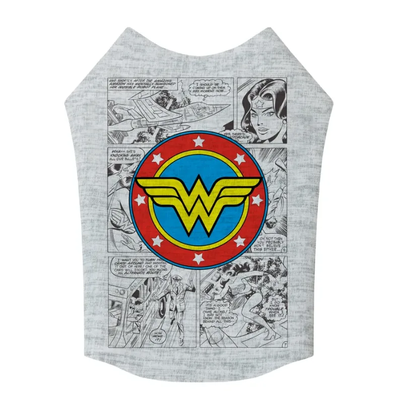 Майка для собак «Чудо-женщина комикс», S40 WAUDOG Clothes Dog T-Shirt Wonder Woman Comics