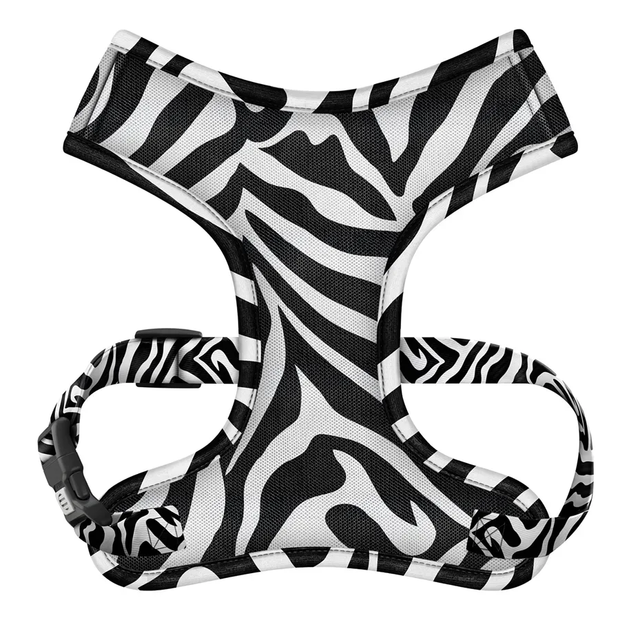 Шлея для собак дышащая «Зебра», L WAUDOG Mesh Soft Harness Zebra