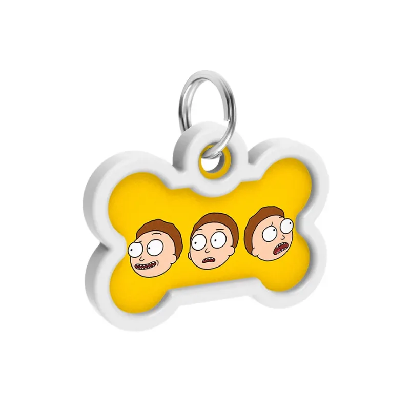 Адресник для собак і котів металевий, кістка «Рік та Морті 2», M WAUDOG Smart ID Tag Rick and Morty 2