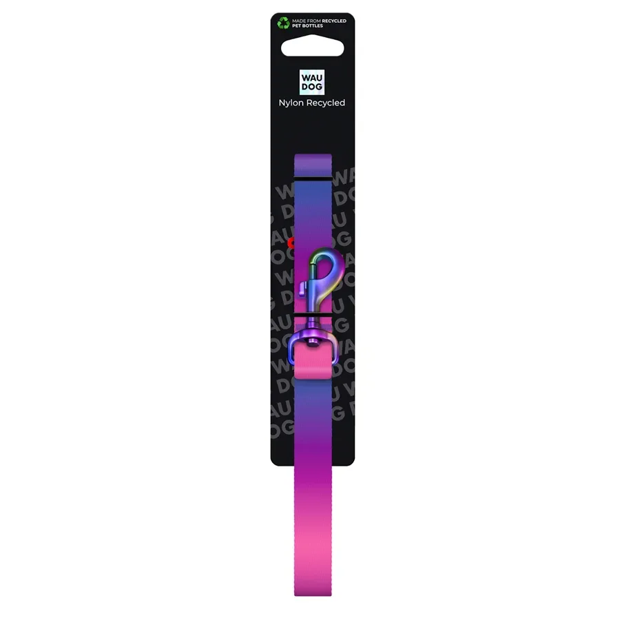 Поводок для собак нейлоновый, градиент, L-XXL, фиолетовый WAUDOG Nylon Recycled Leash