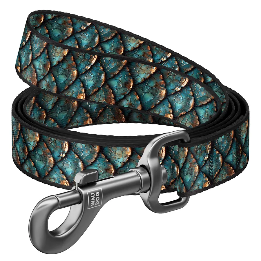 Поводок для собак нейлоновый «Чешуя», 15 мм × 300 см, S WAUDOG Nylon Leash Scales