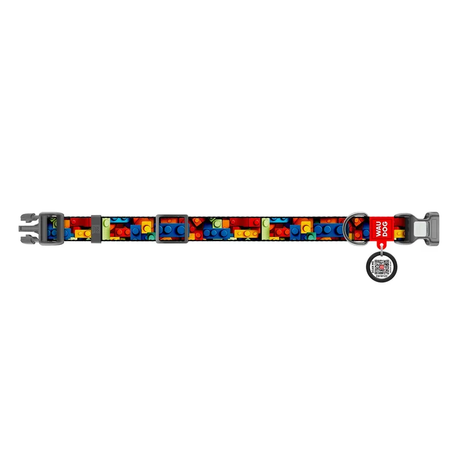 Нашийник для собак нейлоновий «Блоки», L WAUDOG Nylon Collar Blocks