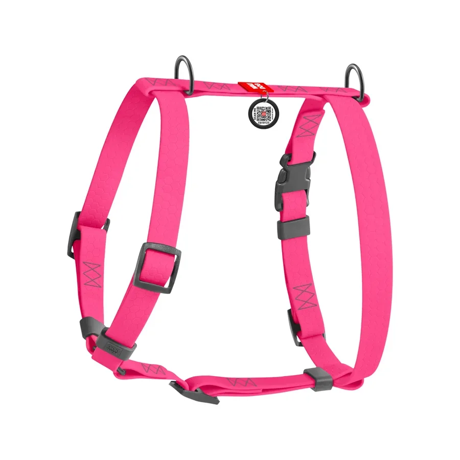 Шлея для собак водостійка анатомічна Н-подібна, M, рожевий WAUDOG Waterproof Anatomic Harness