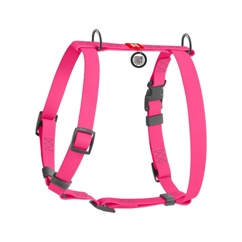 Шлея для собак водостійка анатомічна Н-подібна, M, рожевий WAUDOG Waterproof Anatomic Harness