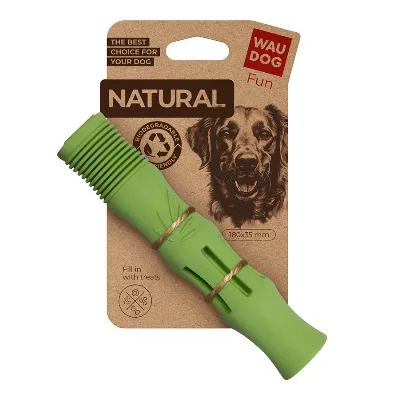 Іграшка для собак Палиця, біорозкладна гума, 18 см, зелена WAUDOG Fun Natural Stick Toy