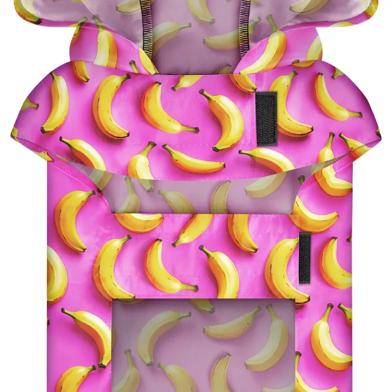 Дождевик-накидка с капюшоном для собак «Бананы на розовом», S WAUDOG Clothes Dog Raincoat Bananas on Pink