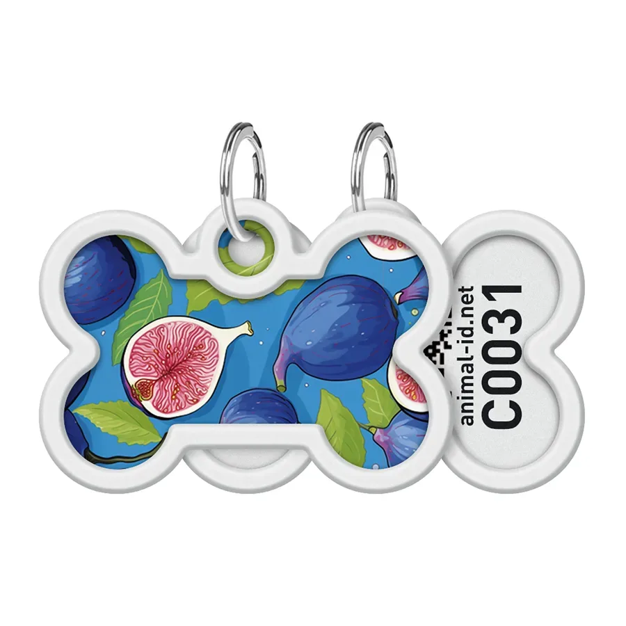 Адресник для собак і котів металевий, кістка «Інжир», M WAUDOG Smart ID Tag Figs