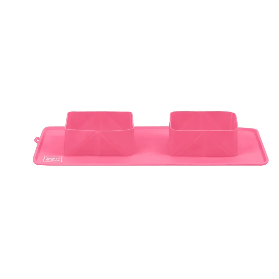 Миска складная, 385х230х50 мм, розовый WAUDOG Silicone Bowl