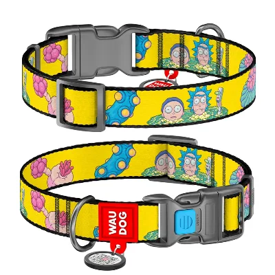 Ошейник для собак нейлоновый «Рик и Морти 1», M WAUDOG Nylon Collar Rick and Morty 1