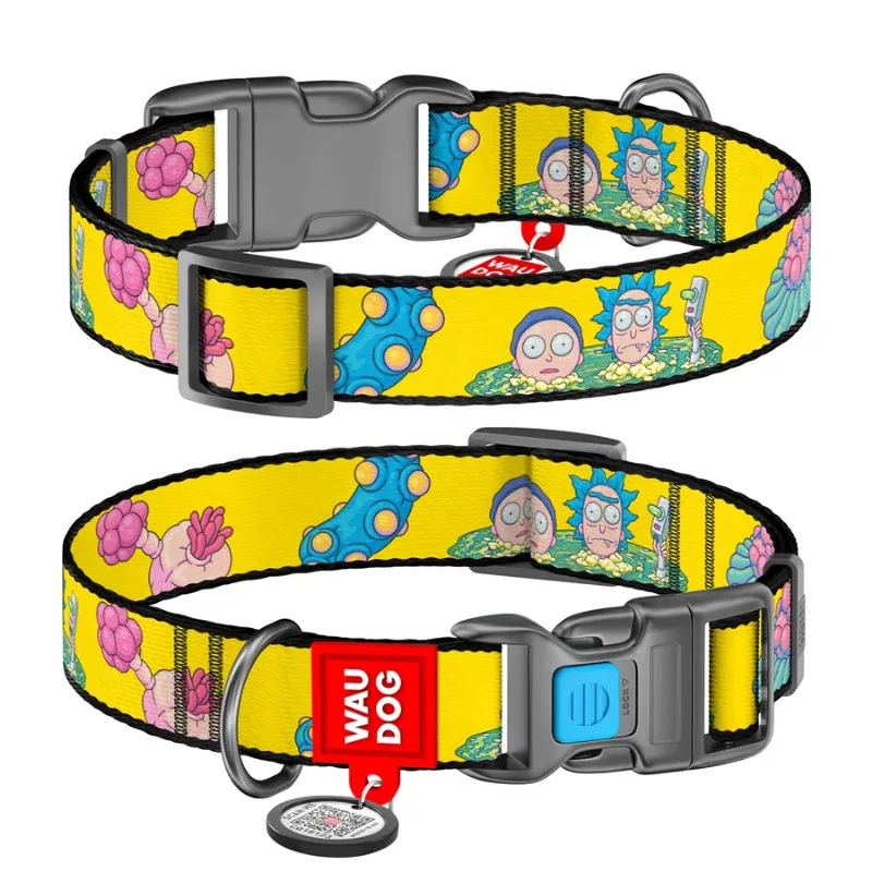 Нашийник для собак нейлоновий «Рік та Морті 1», M WAUDOG Nylon Collar Rick and Morty 1
