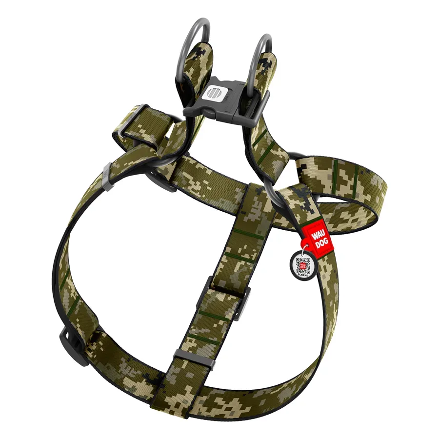 Шлея для собак «Мілітарі», XL WAUDOG Nylon Harness Military
