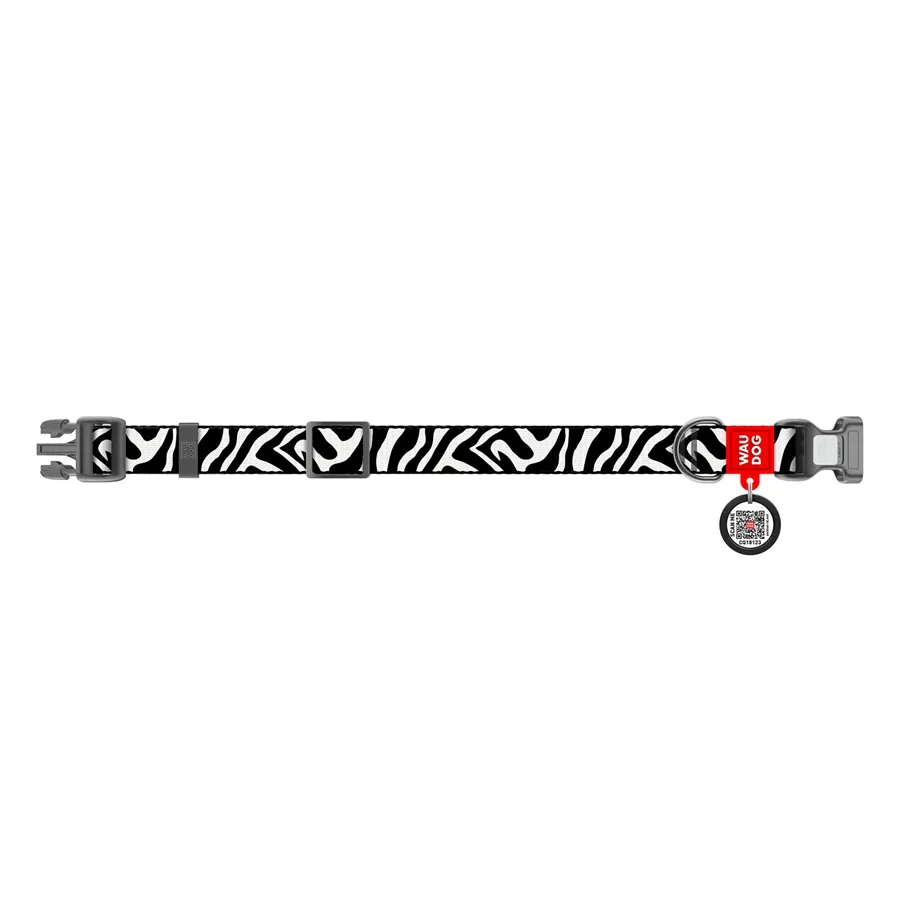 Нашийник для собак нейлоновий «Зебра», L WAUDOG Nylon Collar Zebra