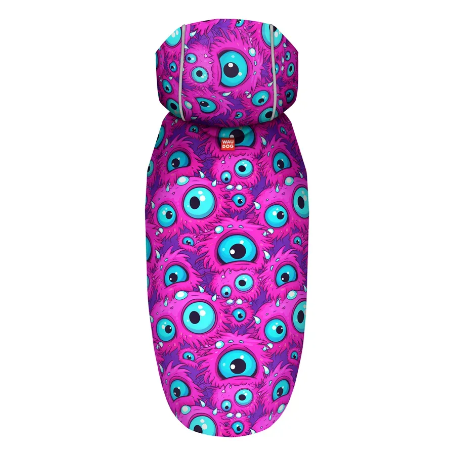 Дощовик-накидка з капюшоном для собак «Око монстра», XXS WAUDOG Clothes Dog Raincoat Monster Eye