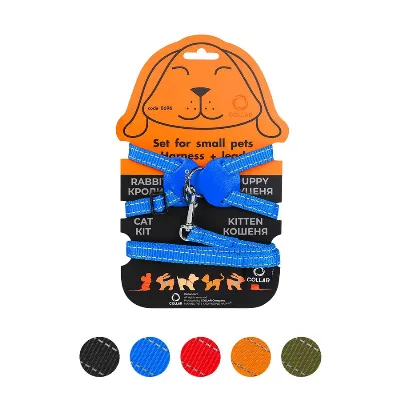 Шлея з нейлону на планшеті для кроликів, S, блакитний Dog Extreme Harness with Leash