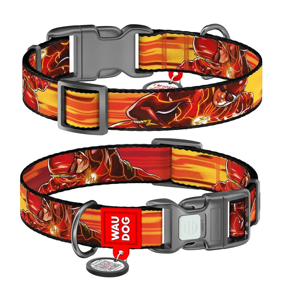 Ошейник для собак нейлоновый «Скорость Флэша», L WAUDOG Nylon DC Comics Collar Flash Speed