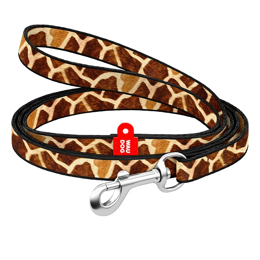 Повідець для котів та дрібних порід собак нейлоновий «Жираф», XS WAUDOG Nylon Leash Giraffe