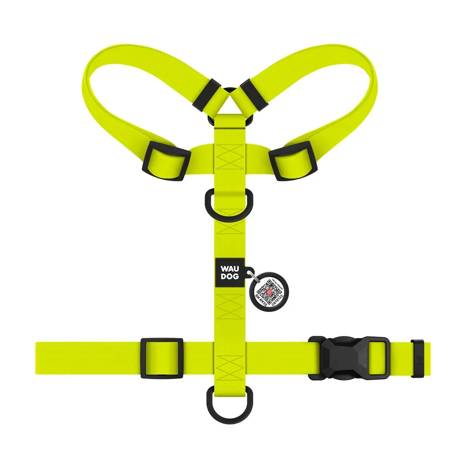 Шлея для собак водостойкая анатомическая Н-образная, M, лимонный WAUDOG Magnet Harness