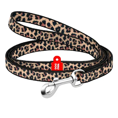 Повідець для котів та дрібних порід собак нейлоновий «Леопард», XS WAUDOG Nylon Leash Leopard