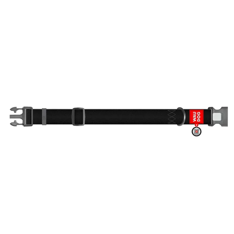Нашийник для собак водостійкий, пластикова пряжка, XXL, чорний WAUDOG Waterproof Collar