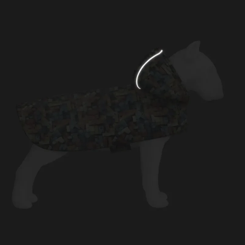 Дощовик-накидка з капюшоном для собак «Блоки», M WAUDOG Clothes Dog Raincoat Blocks