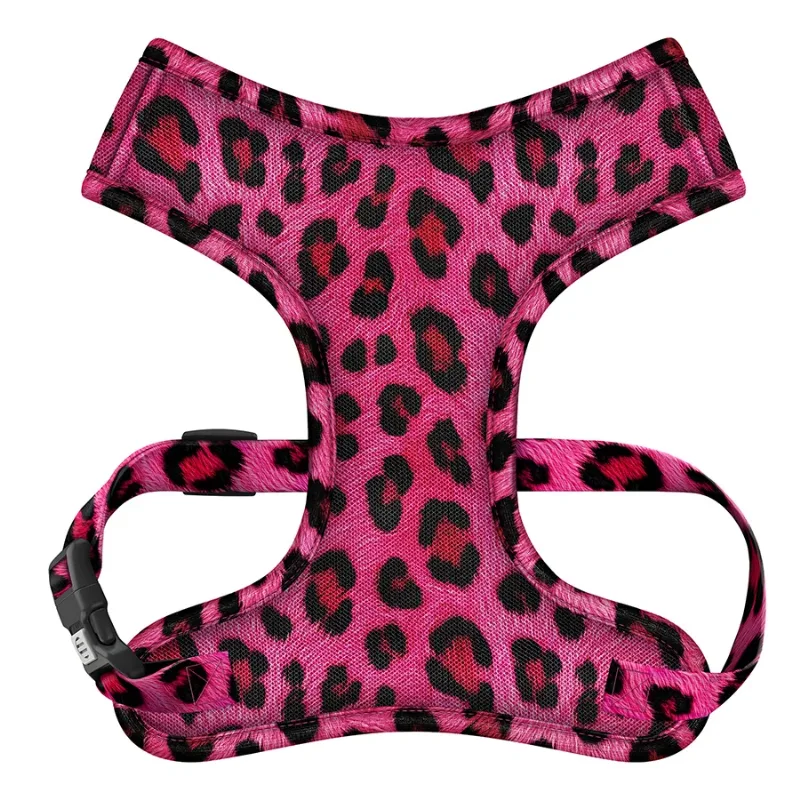 Шлея для собак дихаюча «Леопард рожевий», XS WAUDOG Mesh Soft Harness Pink Leopard