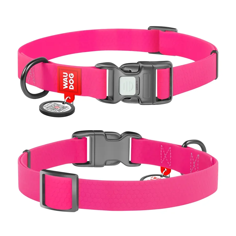 Нашийник для собак водостійкий, S, рожевий WAUDOG Waterproof Collar