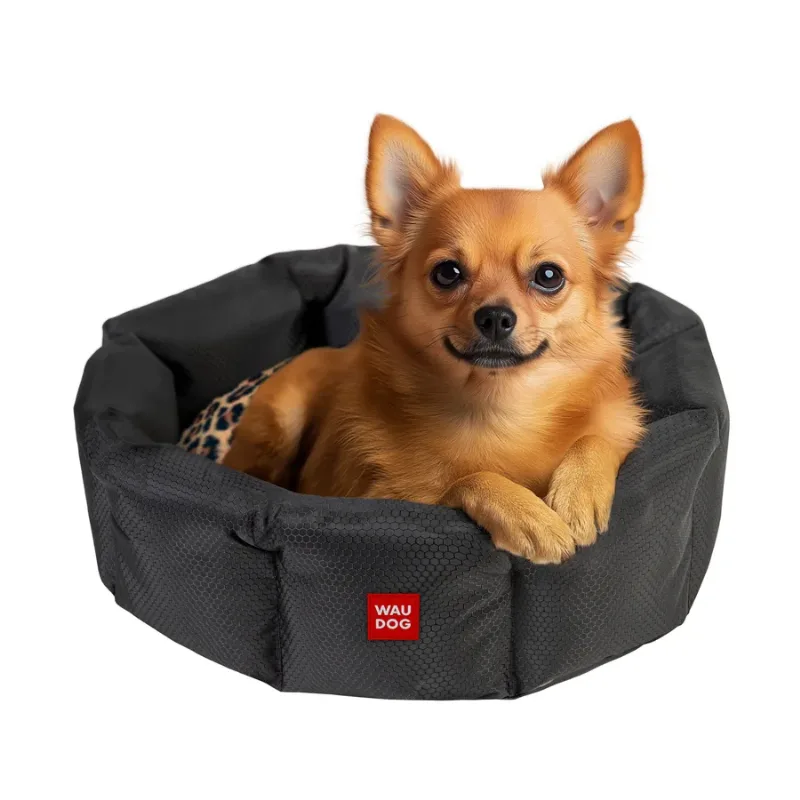 Лежанка для собак «Леопард», M WAUDOG Relax Pet Bed with Cushion Leopard