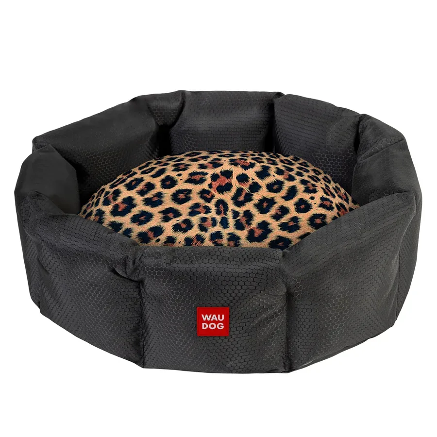 Лежанка для собак «Леопард», M WAUDOG Relax Pet Bed with Cushion Leopard