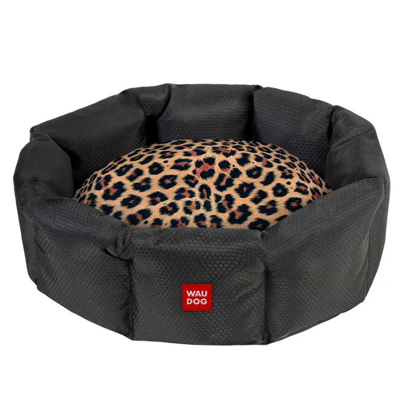 Лежанка для собак «Леопард», M WAUDOG Relax Pet Bed with Cushion Leopard