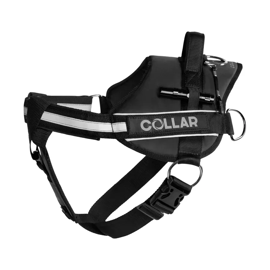 Шлея "POLICE" з ліхтариком, №4, чорний Dog Extreme Police Harness